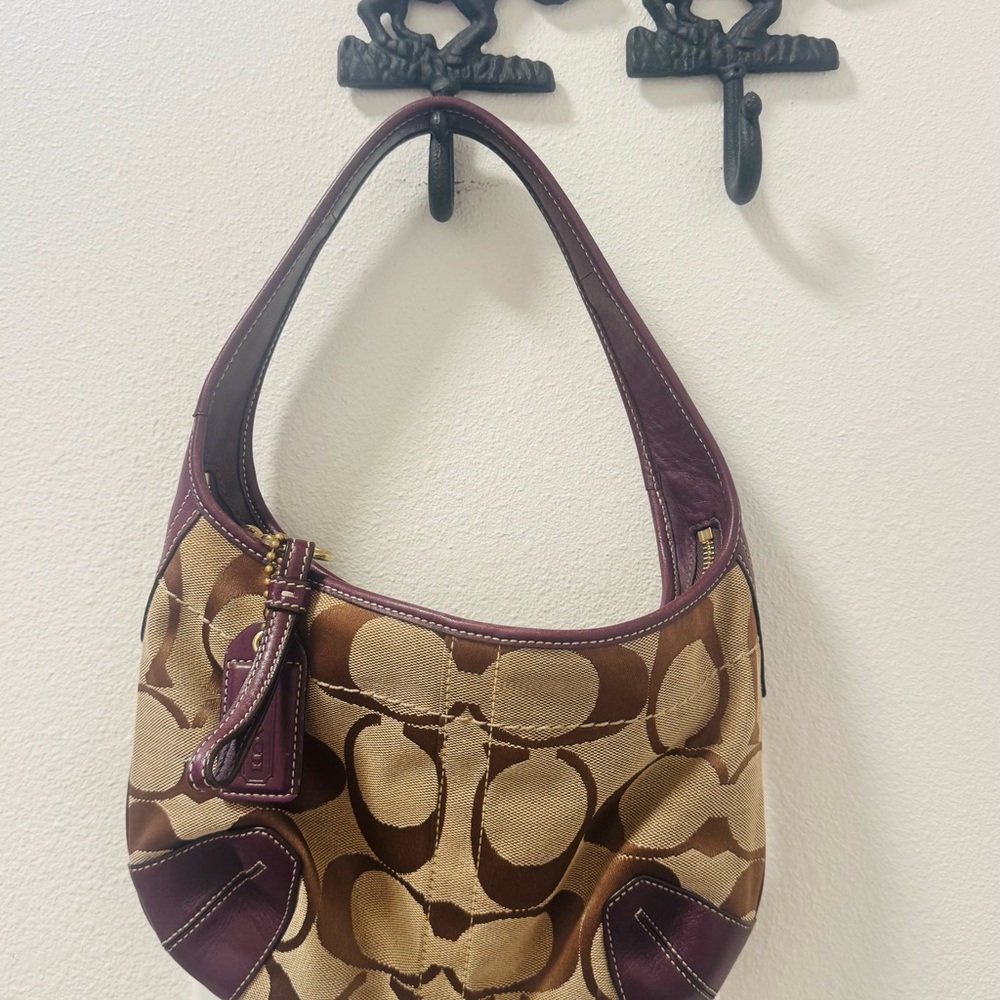 Coach Brown and Cream Hobo Bag